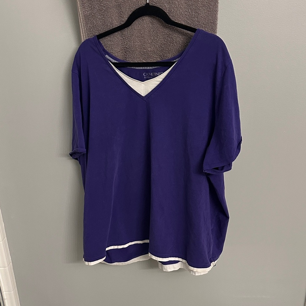 Catherines Deep Purple Short Sleeve Top